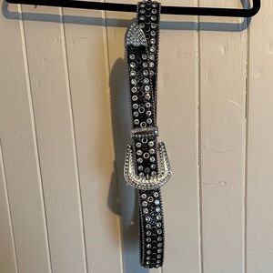 Black and Silver Rhinestone Belt